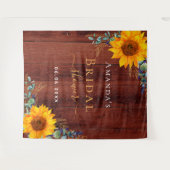 Tenture Mariage champêtre avec tournesols et bois marron (Devant (Horizontal))