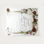 Tenture Mariage Champêtre Rose Bourguignon Foncé Fleurs Ro (Devant (Horizontal))