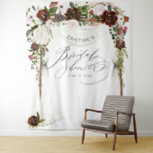 Tenture Mariage Champêtre Rose Bourguignon Foncé Fleurs Ro (En situation)