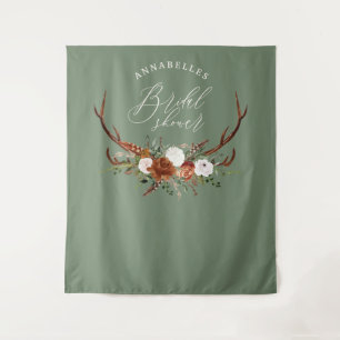 Tenture Mariage champêtre vert terracotta floral rustique