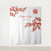 Tenture Mariage chinois en fleurs de cerisiers (Devant)