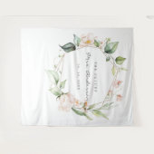 Tenture Mariage Civil Robe Rose Floral Or Géométrique (Devant (Horizontal))