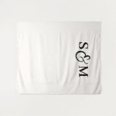 Tenture Mariage Classique à l'Anderscore Monogramme (Devant (Horizontal))