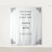 Tenture Mariage Classique Monogramme Bordure Élégante (Devant)
