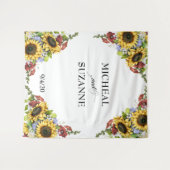 Tenture Mariage Contexte Tournesol Fleur Bourgogne (Devant (Horizontal))