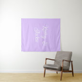 Tenture Mariage couple rétro pastel violet nom stylé na (En situation (horizontale))