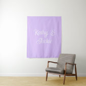 Tenture Mariage couple rétro pastel violet nom stylé na (En situation)