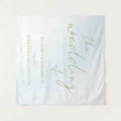 Tenture Mariage d'aquarelle bleu (Devant (Horizontal))