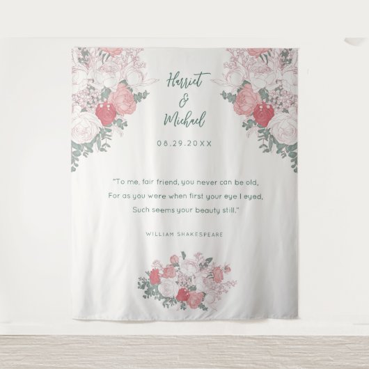 Tenture Mariage d'aquarelle florale moderne (Devant)