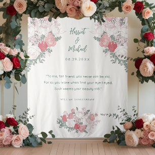 Tenture Mariage d'aquarelle florale moderne
