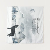 Tenture Mariage d'aquarelle Foggy Mountains (Devant (Horizontal))