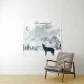 Tenture Mariage d'aquarelle Foggy Mountains (En situation)