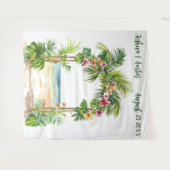 Tenture Mariage d'arc de plage Tropical sur mesure (Devant (Horizontal))