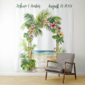 Tenture Mariage d'arc de plage Tropical sur mesure (En situation)