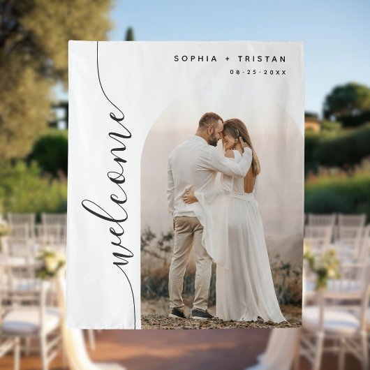 Tenture Mariage d'arc photo de script vertical