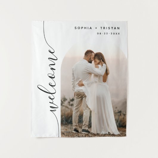 Tenture Mariage d'arc photo de script vertical (Devant)