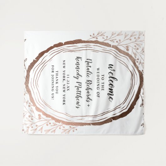 Tenture Mariage de automne de gazon en pâte de bois rustiq (Devant (Horizontal))