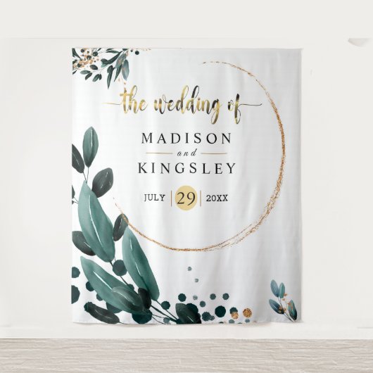 Tenture Mariage de automne élégant Flore Bleu profond (Devant)