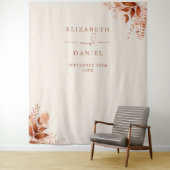 Tenture Mariage de automne floral rustique - Fond photo (En situation)