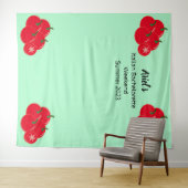 Tenture Mariage de bachelorette d'été Tomato & Mint (En situation (horizontale))