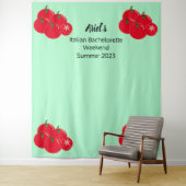 Tenture Mariage de bachelorette d'été Tomato & Mint (En situation)