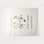 Tenture Mariage de bienvenue gribouillé à la main (Devant (Horizontal))