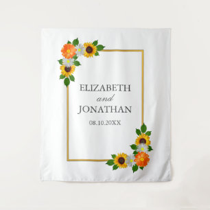 Tenture Mariage de cadre or floral