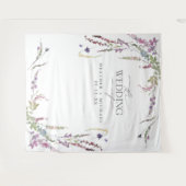 Tenture Mariage de calligraphie Fleur sauvage violet (Devant (Horizontal))