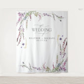 Tenture Mariage de calligraphie Fleur sauvage violet (Devant)