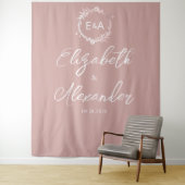 Tenture Mariage de calligraphie rose (En situation)