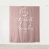 Tenture Mariage de calligraphie rose (Devant)
