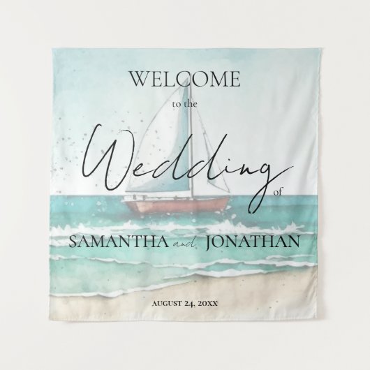 Tenture Mariage de croisière moderne (Devant)