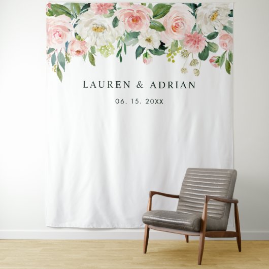 Tenture Mariage de floraison rose pâle (En situation)