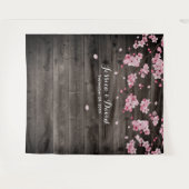 Tenture Mariage de la grange rustique en fleurs de cerisie (Devant (Horizontal))