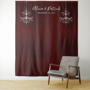 Tenture Mariage de lustres en rouge foncé