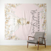 Tenture Mariage de mariée Gown Floral Blush Fête des marié (En situation (horizontale))