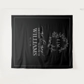 Tenture Mariage de monogramme blanc noir (Devant (Horizontal))