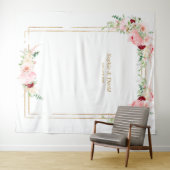 Tenture Mariage de stand de photo de pivoines de teint ros (En situation (horizontale))