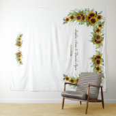 Tenture Mariage de tournesol romantique Bois Photo Booth (En situation (horizontale))