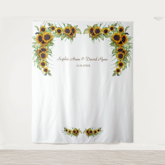 Tenture Mariage de tournesol romantique Bois Photo Booth (Devant)