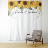 Tenture Mariage de tournesol rustique Fond de photo (En situation)