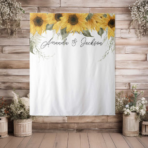 Tenture Mariage de tournesol rustique Fond de photo