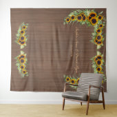 Tenture Mariage de tournesols rustiques Bois photo Bois (En situation (horizontale))