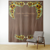 Tenture Mariage de tournesols rustiques Bois photo Bois (En situation)