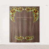 Tenture Mariage de tournesols rustiques Bois photo Bois (Devant)