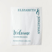 Tenture Mariage de typographie moderne Turquoise foncé (Devant)