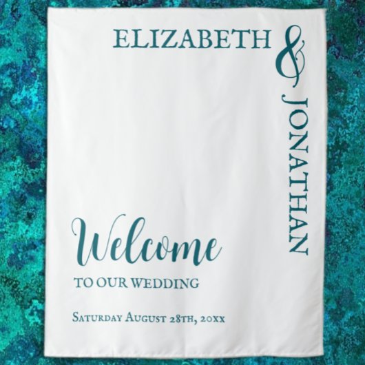 Tenture Mariage de typographie moderne Turquoise foncé