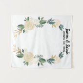 Tenture Mariage de verdure fond, cabine photo de réception (Devant (Horizontal))