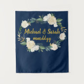 Tenture Mariage de verdure fond, cabine photo de réception (Devant)