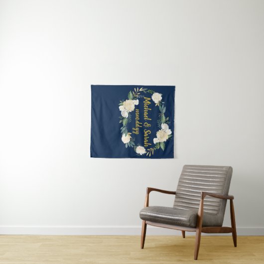 Tenture Mariage de verdure fond, cabine photo de réception (En situation (horizontale))